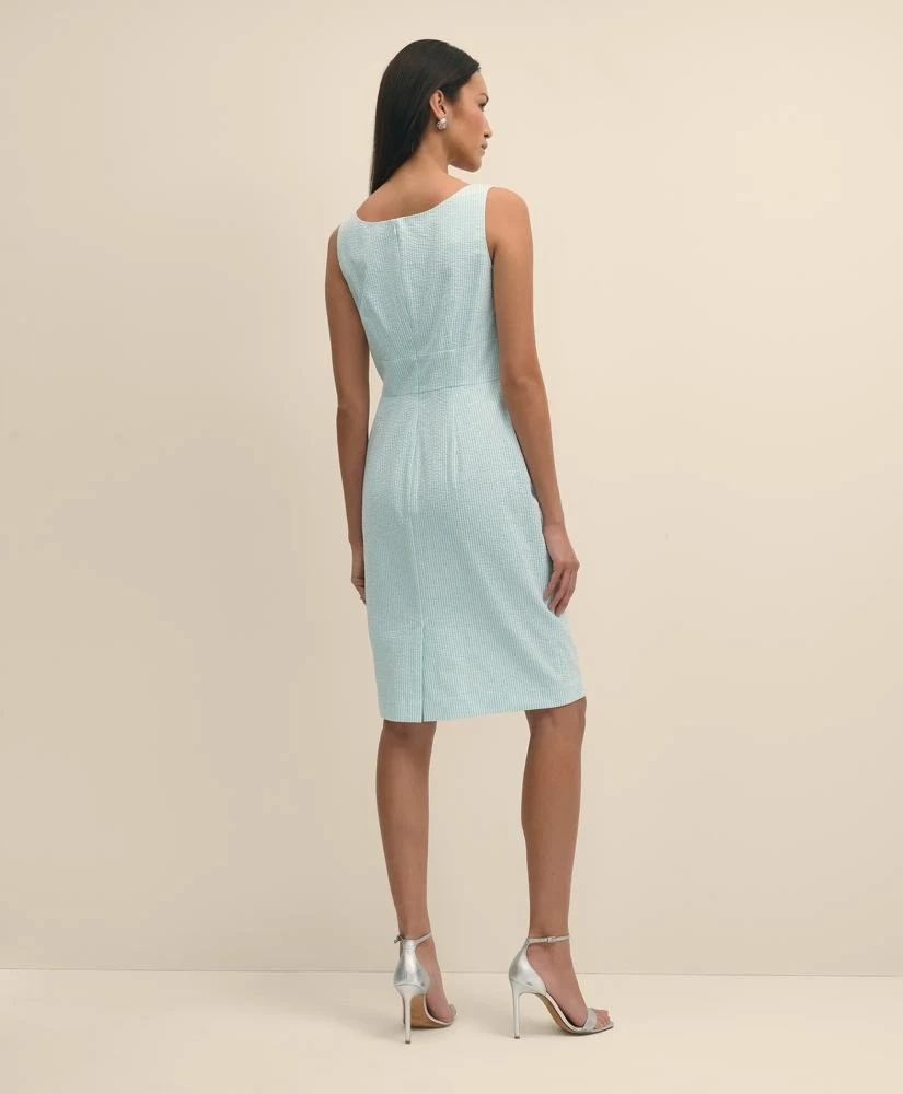 Brooks Brothers Cotton Blend Seersucker Sheath Dress 4