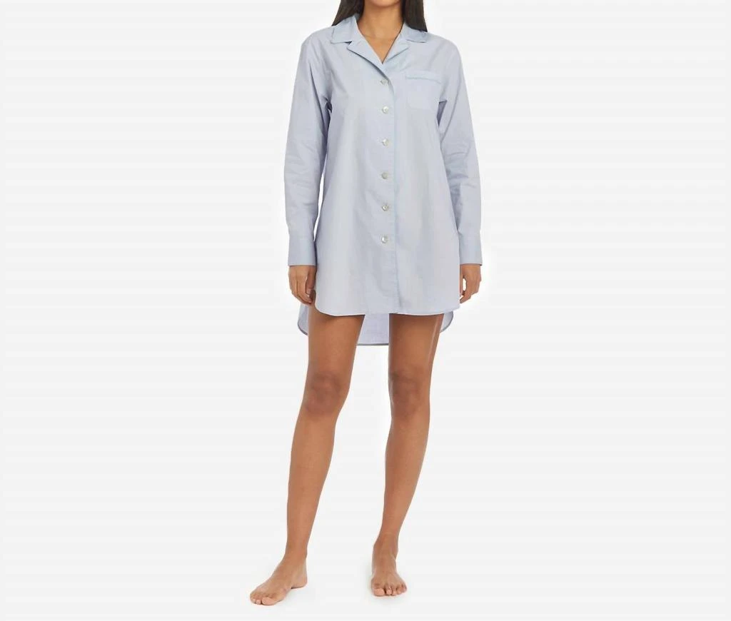 The Sleep Code Halley Organic Cotton Night Shirt In Fresh Air 1