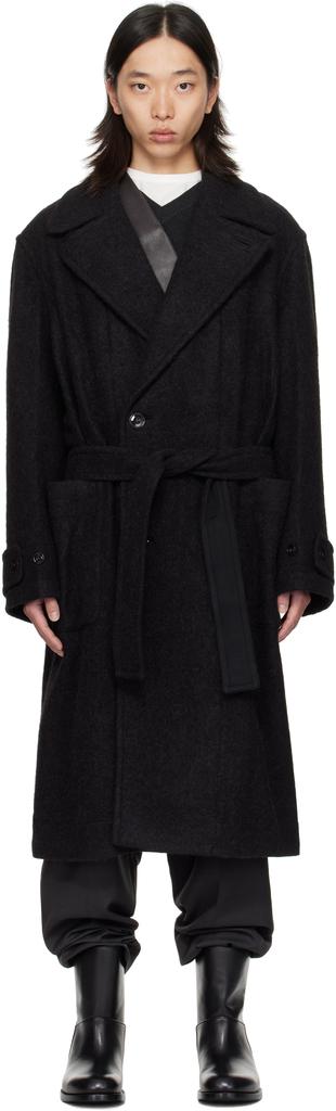 Lemaire Black Wrap Coat - Coats - BeyondStyle