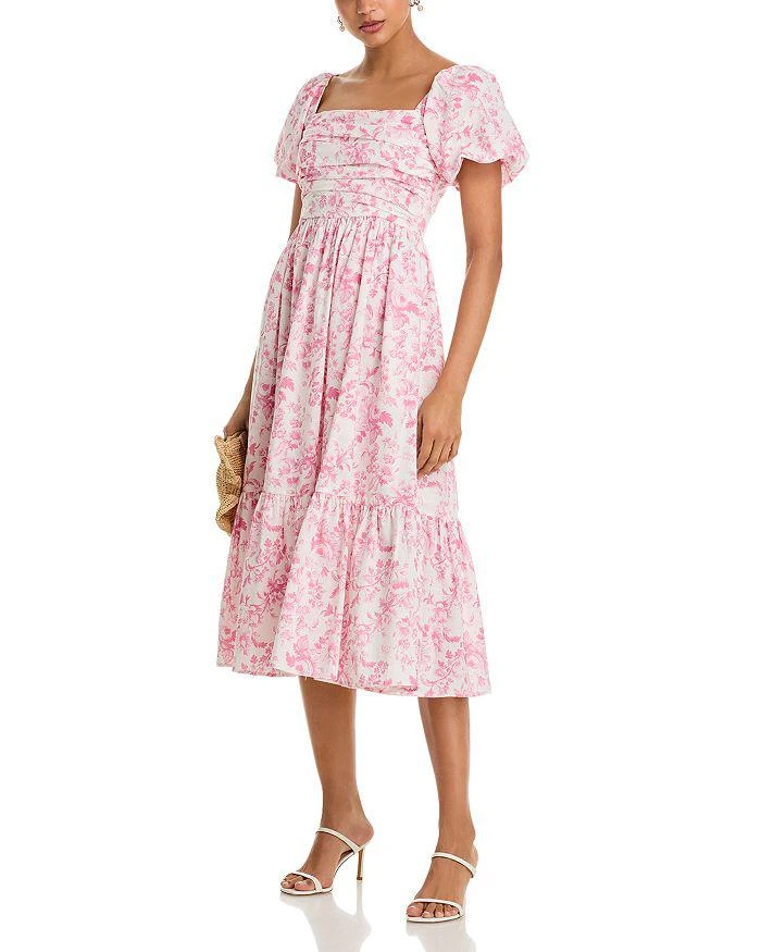 aqua floral midi dress AQUA Floral Seamed Midi Dress - Exclusive
