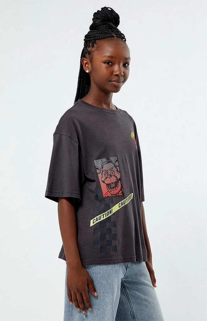 Five Nights at Freddy's Kids Caution Oversized T-Shirt 4