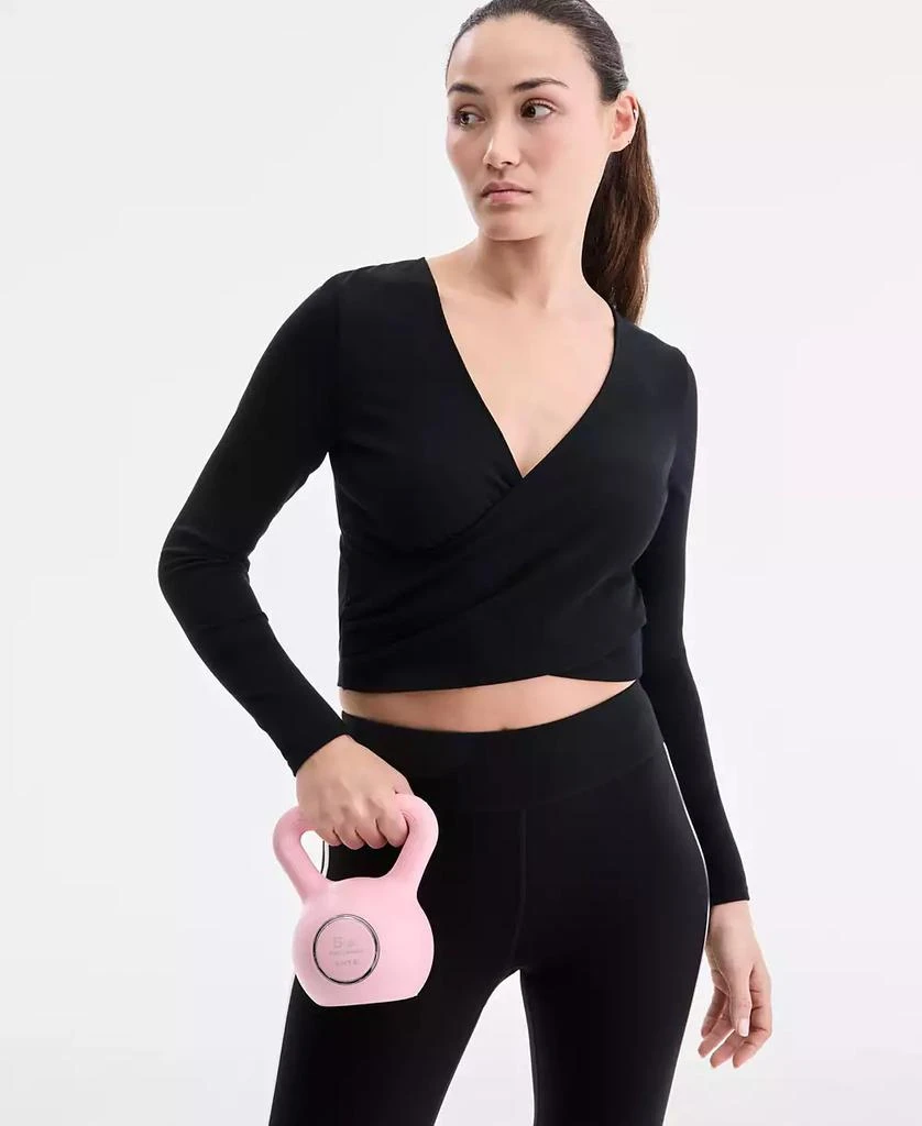 ID Ideology Women
s Surplice Long-Sleeve Top, Macy
s Exclusive