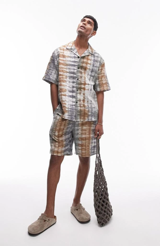 Topman Tie Dye Seersucker Camp Shirt 4