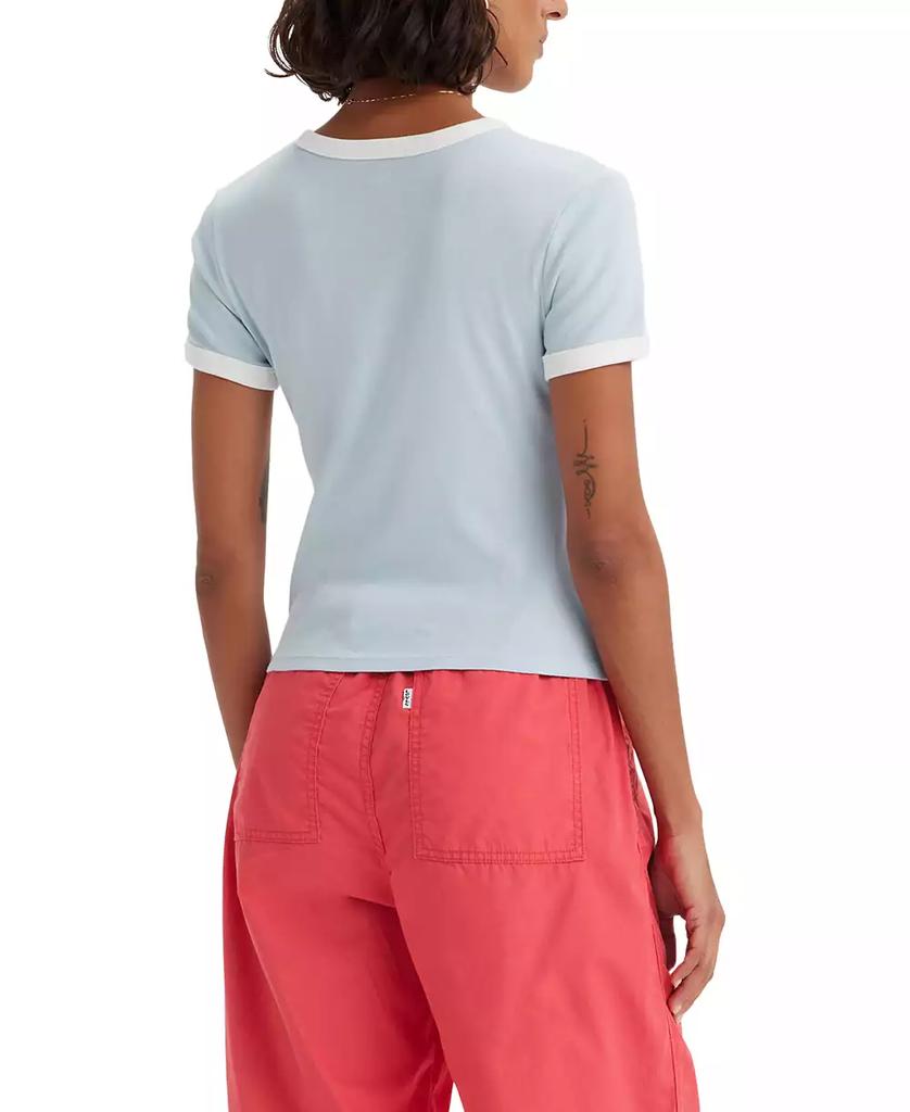 売れ筋商品|||リーバイス Tシャツ トップス レディース Women's Graphic Rickie Cotton Ringer T-Shirt Authentic Box Tab Dusty Blue Levi's Women's Ringer Rickie Cotton Graphic T-Shirt - Macy's