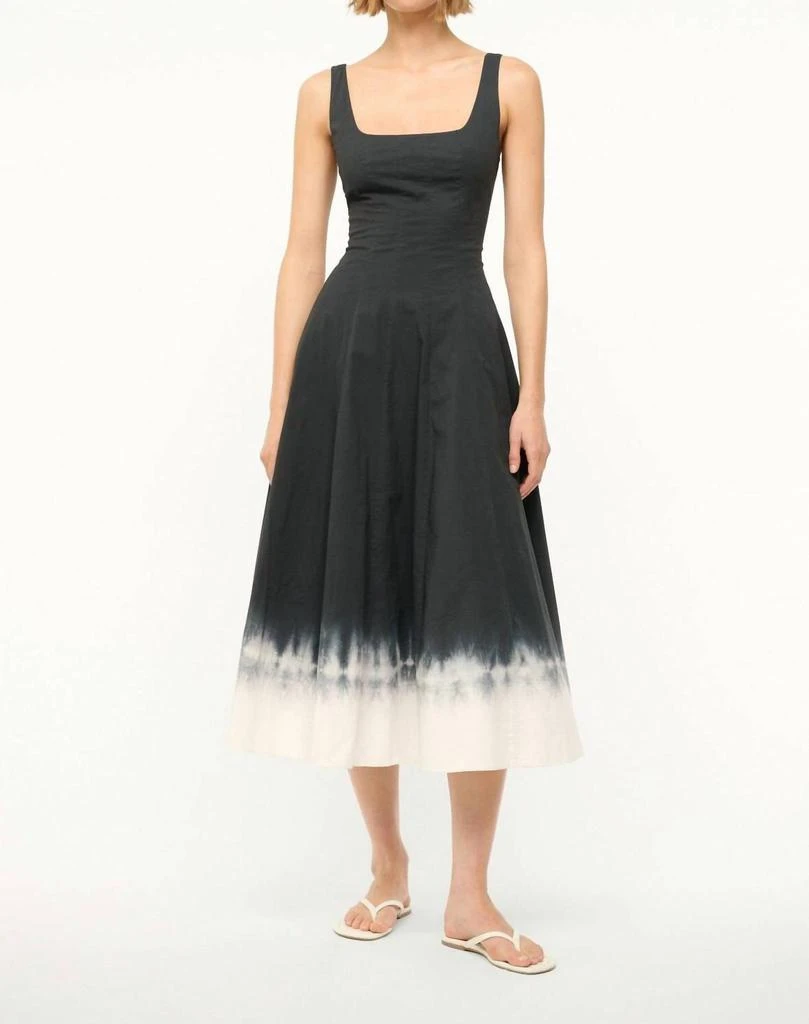 grey ruched midi dress STAUD Tillie Dress | Black | Size XS/S main image 1