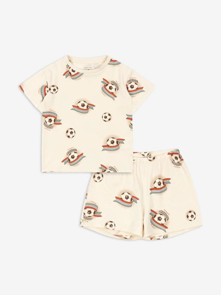 Konges Slojd Boys Kick It Short Set in Ivory 1