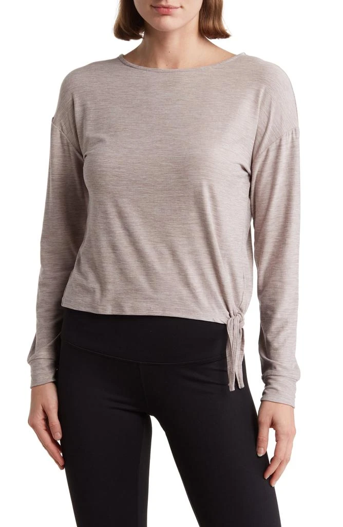 KYODAN Long Sleeve Side Tie Moss Jersey Top 1
