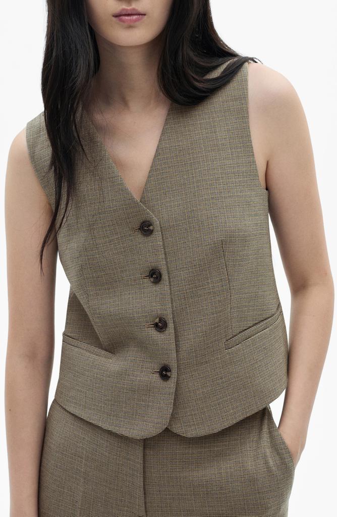 Mango Liam Houndstooth Microcheck Vest