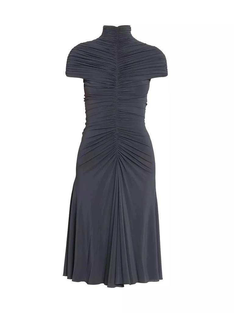 Alaïa Gathered Mock Turtleneck Midi-Dress 1