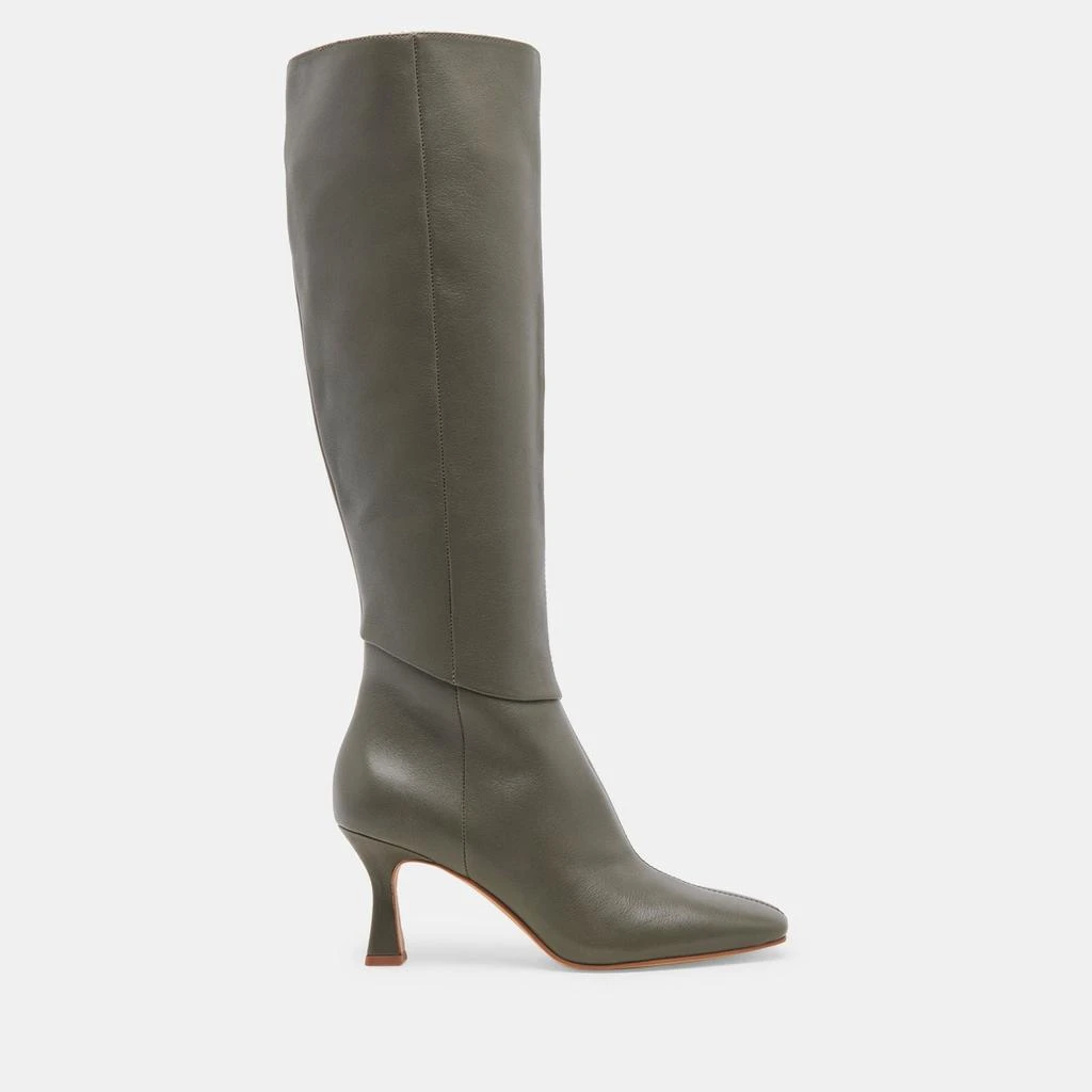 Dolce Vita Gyra Wide Calf Boots Dark Olive Leather 1