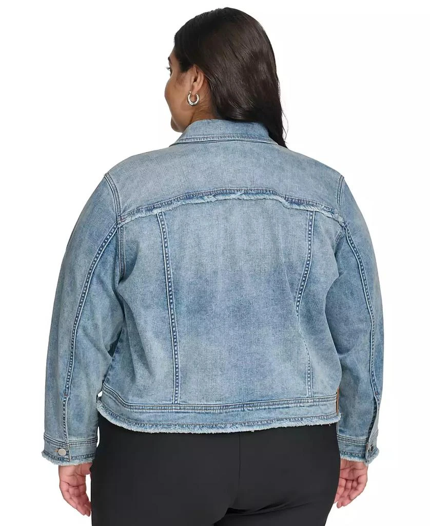 Karl Lagerfeld Paris Plus Size Patch-Trim Denim Jacket, First@Macy’s 2