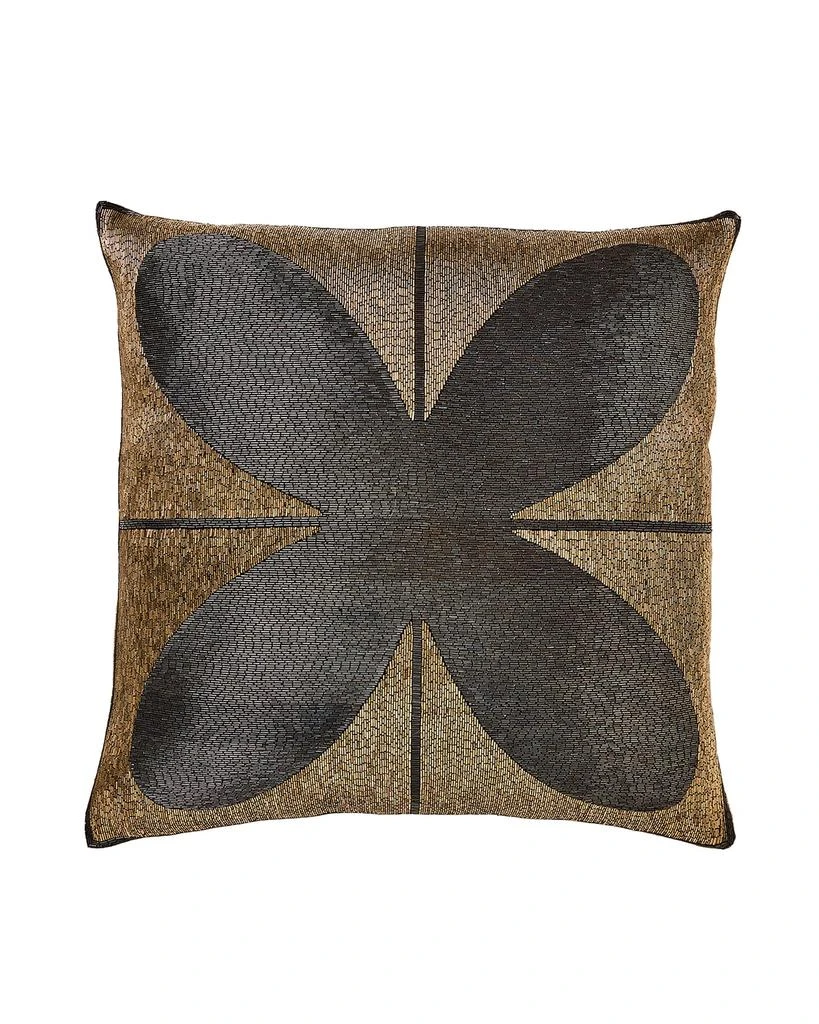 Global Views Blossom Beaded Pillow, Gold/Black 1