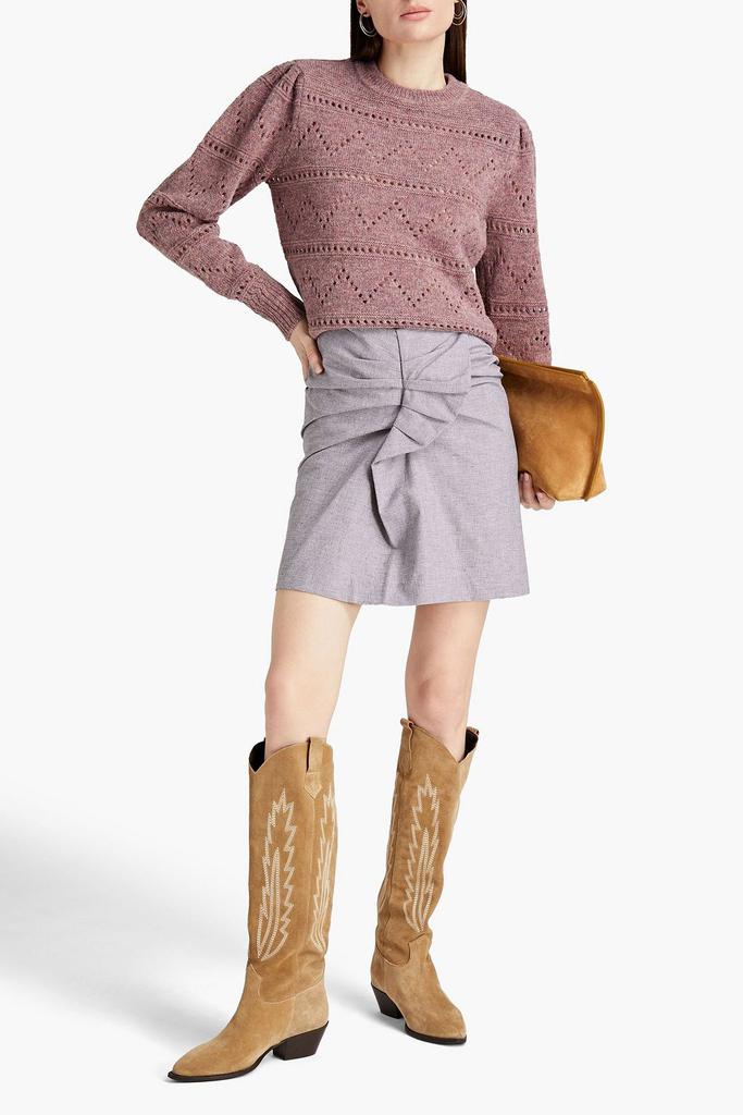 Isabel Marant Étoile Ines houndstooth cotton and linen-blend mini skirt