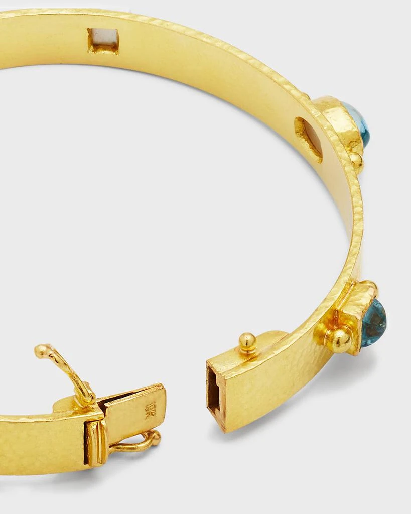 Elizabeth Locke 19K Flat Ribbon Roberta Bangle with Aquamarine 4
