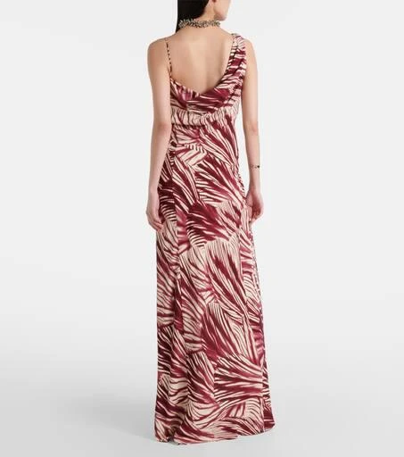 Dries Van Noten Printed draped crêpe gown 3