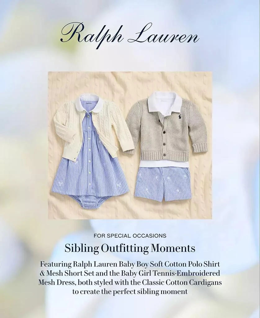 Polo Ralph Lauren Baby Boys Combed Cotton V-Neck Cardigan 6