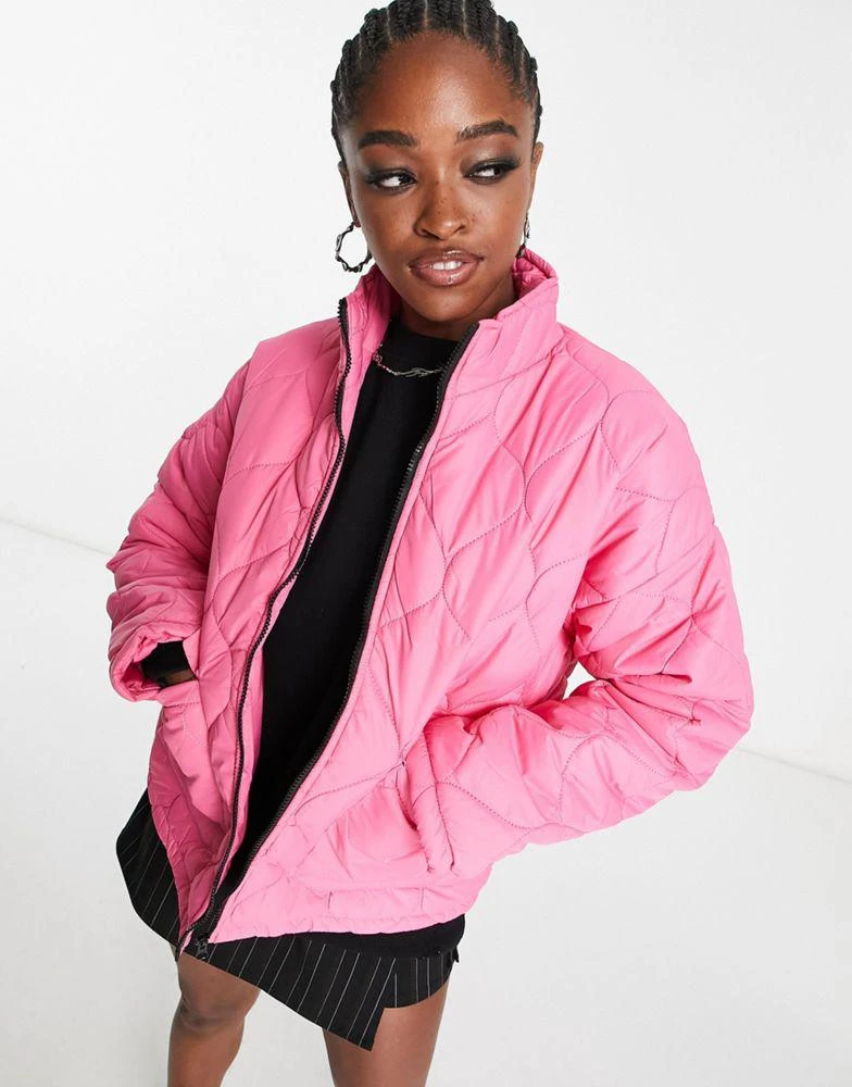 Heartbreak Heartbreak quilted coat in pink 1