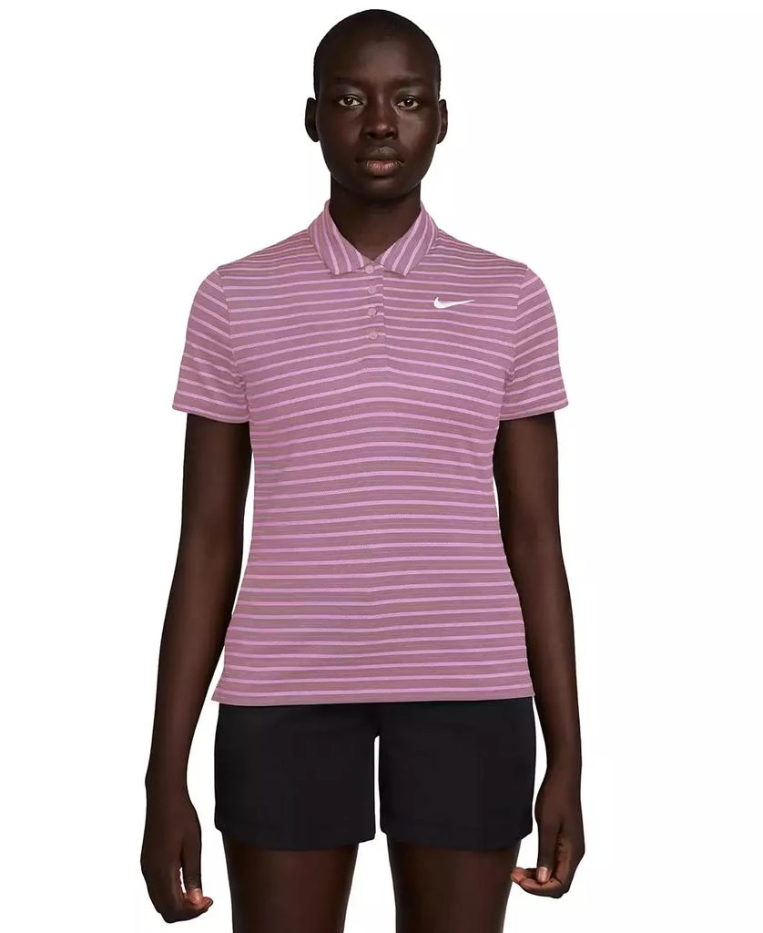 NIKE Women's Dri-FIT Short-Sleeve Striped Golf Polo 1