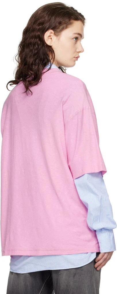 Acne Studios Pink Relaxed Fit Logo T-shirt 3
