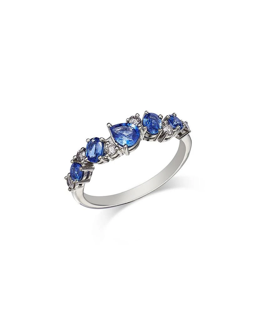 Bloomingdale
s Fine Collection Sapphire
Diamond Band Ring in 14K White Gold 1