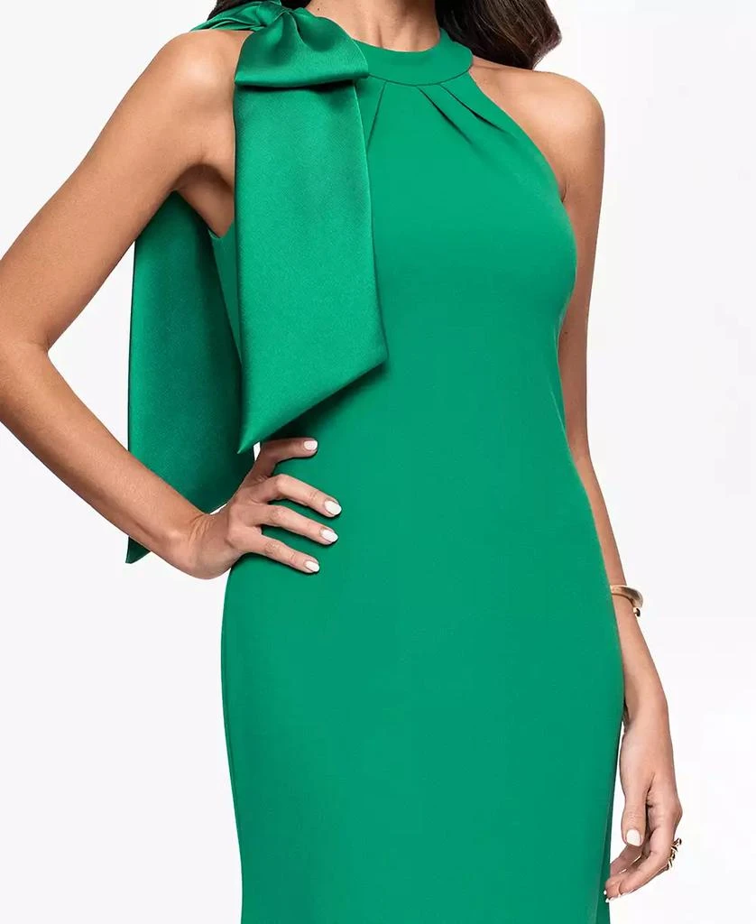 Betsy & Adam Women's Bow-Embellished Halter Neck Sleeveless Gown 2