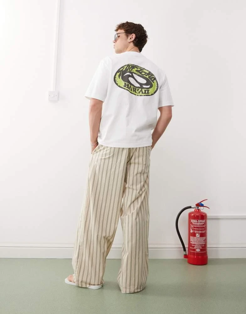 Weekday Weekday relaxed fit t-shirt with surf graphic prints in white 3