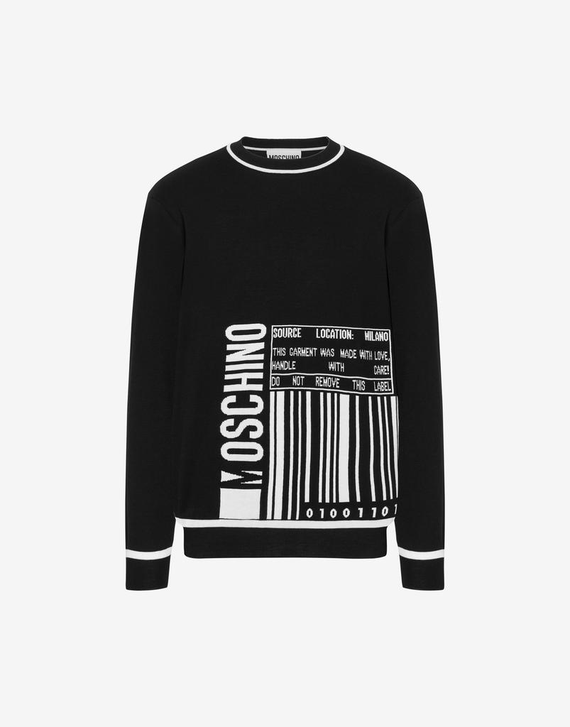 Moschino Cotton Pullover With Barcode Logo