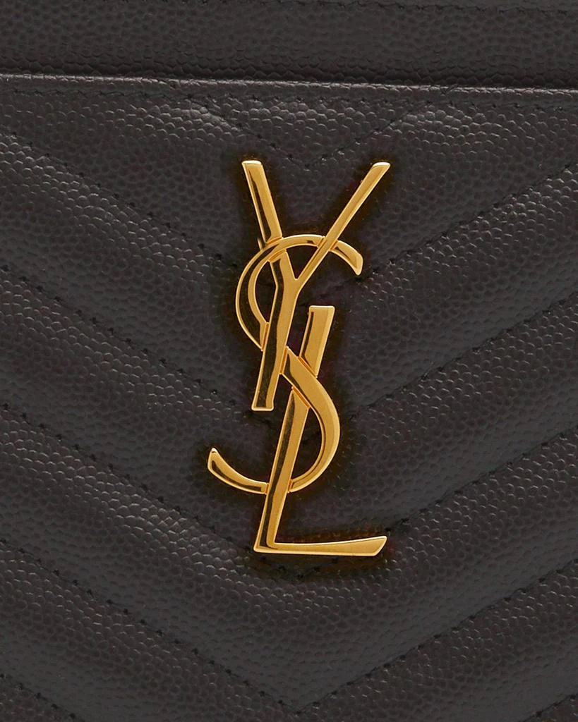 Yves Saint Laurent YSL Monogram Small Ziptop Bill Pouch in Grained Leather 4