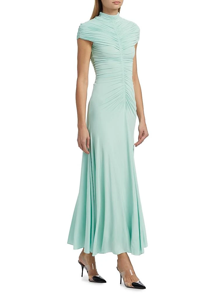 Alaïa Gathered High-Neck Maxi Dress 4
