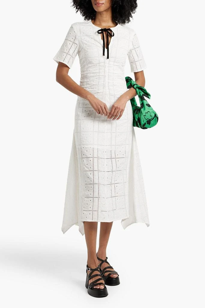 Ganni Broderie anglaise cotton midi dress 2