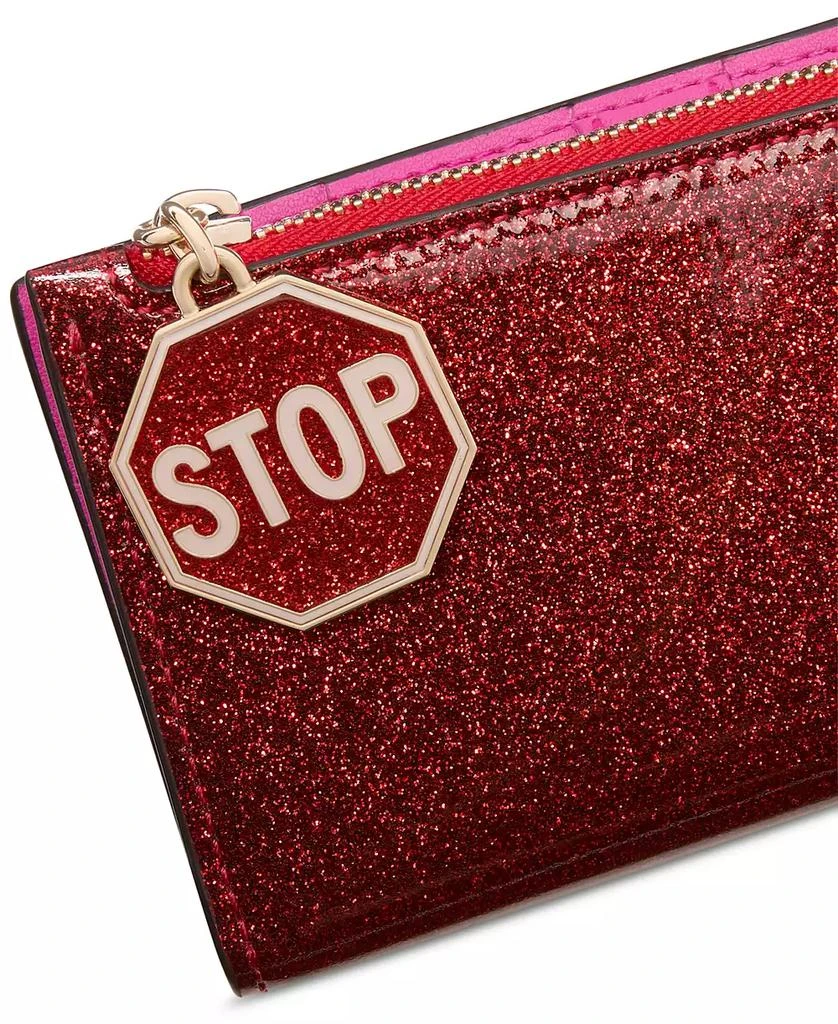 Kate Spade Cars Glitter Patent Leather Small Slim Bifold Wallet 3