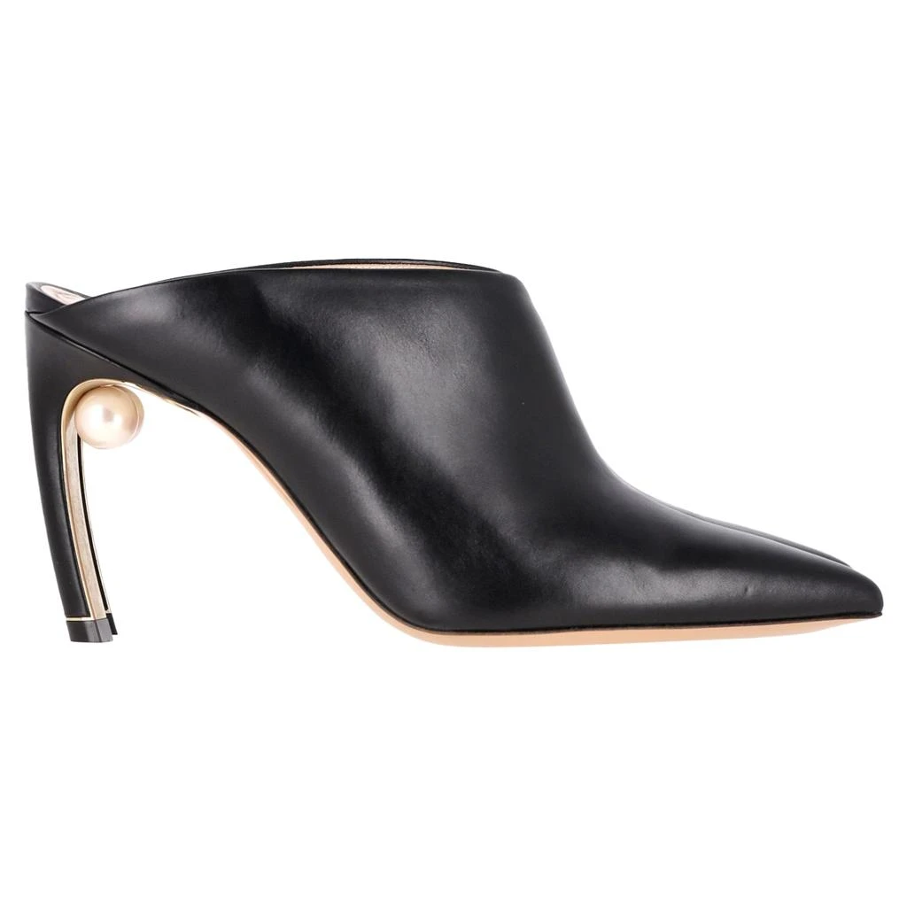 Nicholas Kirkwood Mira Pointed Toe Mules in Black Leather 1