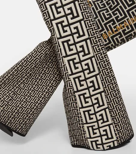 Balmain Monogram flared wool-blend pants 5