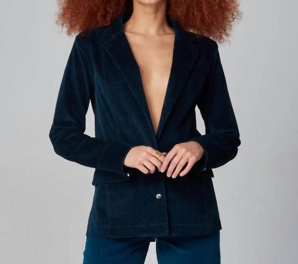 Lola Hats Monaco Corduroy Blazer In Ensign Blue