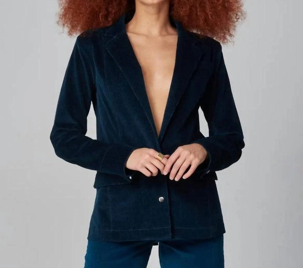Lola Hats Monaco Corduroy Blazer In Ensign Blue 2
