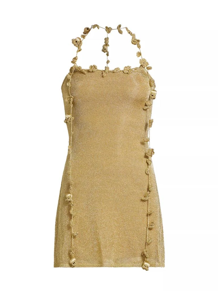 Cult Gaia Alonza Embroidered Metallic Knit Minidress 1