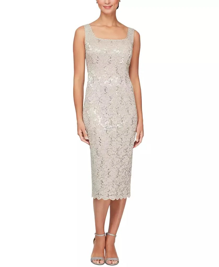 SL Fashions Petite 2-Pc. Lace Jacket & Midi Dress Set 2