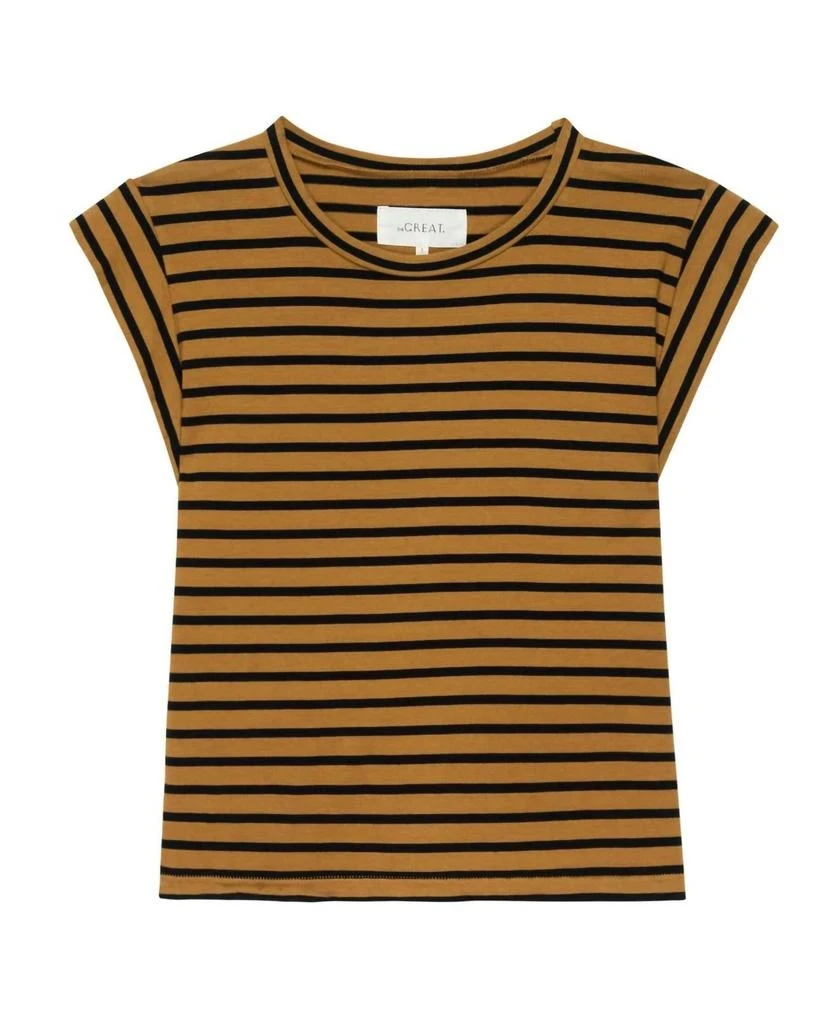The Great The Peak Tee In Over Dyed Suntan Gondola Stripe 4