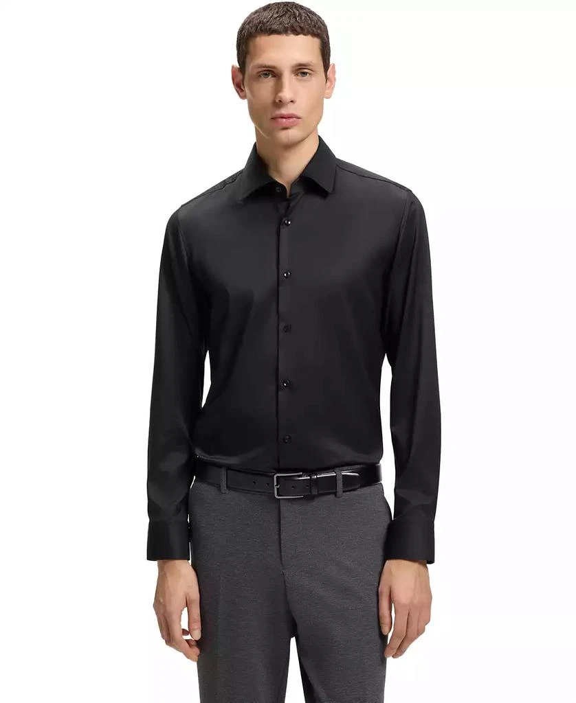 slim fit dress slacks Hugo Boss Sport Shirt Midnight Blue Pattern - Slim Fit XXXL REDUCED