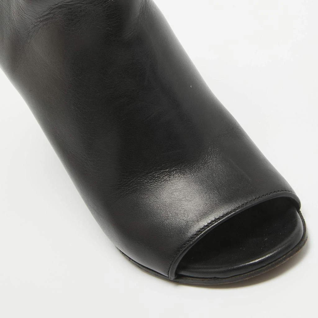 Givenchy Givenchy Black Leather Shark Lock Open Toe Wedge Sandals Size 36 8