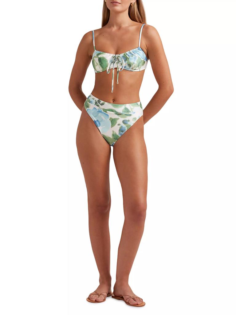 Peony Floral Mid High-Cut Bikini Bottom