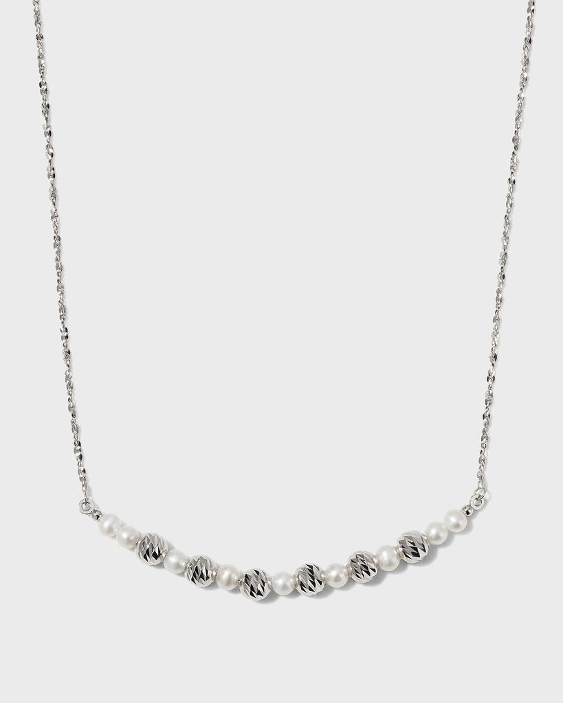 Platinum Born Platinum Pearl and Bead Necklace