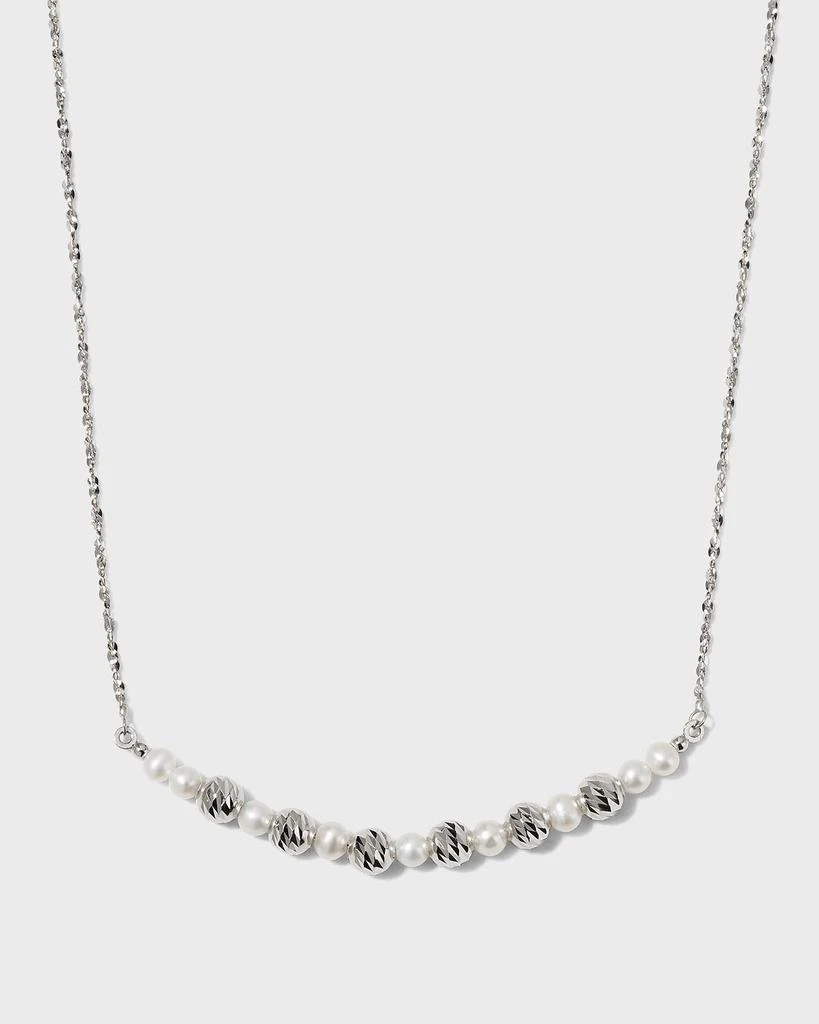 Platinum Born Platinum Pearl and Bead Necklace 1