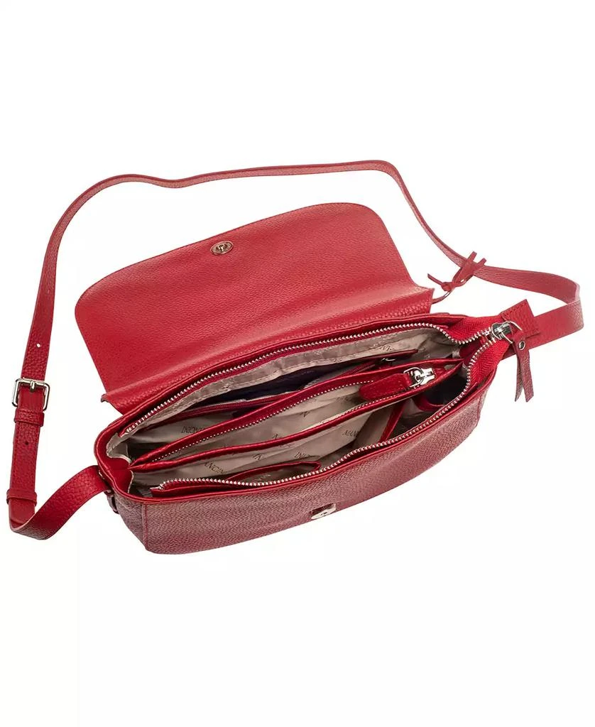 Mancini Leather Goods Women's Pebbled Amy Crossbody Handbag 4