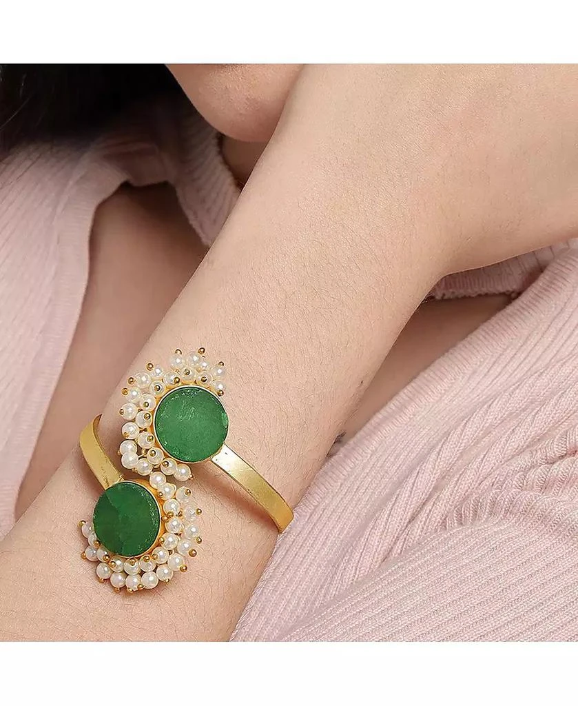 SOHI Women
s Cluster Stone Cuff Bracelet 2