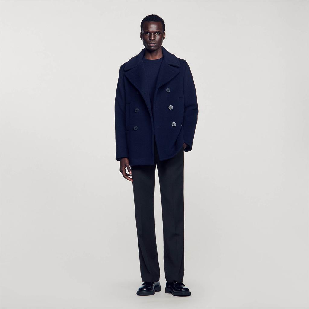 Sandro Straight-fit wool-blend coat