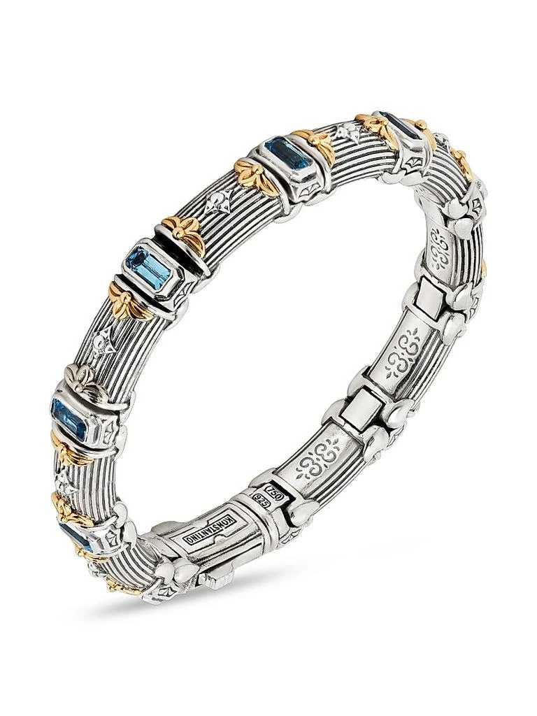 Konstantino Delos 2.0 Doric 18K Gold, Sterling Silver & Blue Topaz Bracelet 2