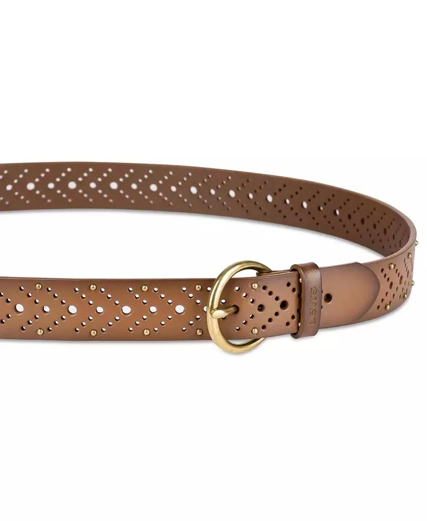 Levi's Women's Studded Fully Adjustable Perforated Leather Belt 5