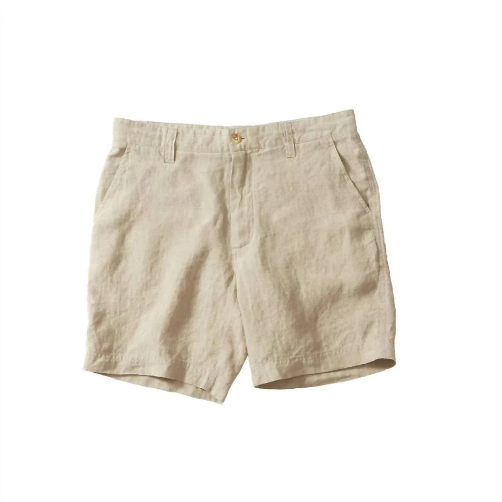 Grayers Men Aventura Washed Linen Shorts In Safari 3