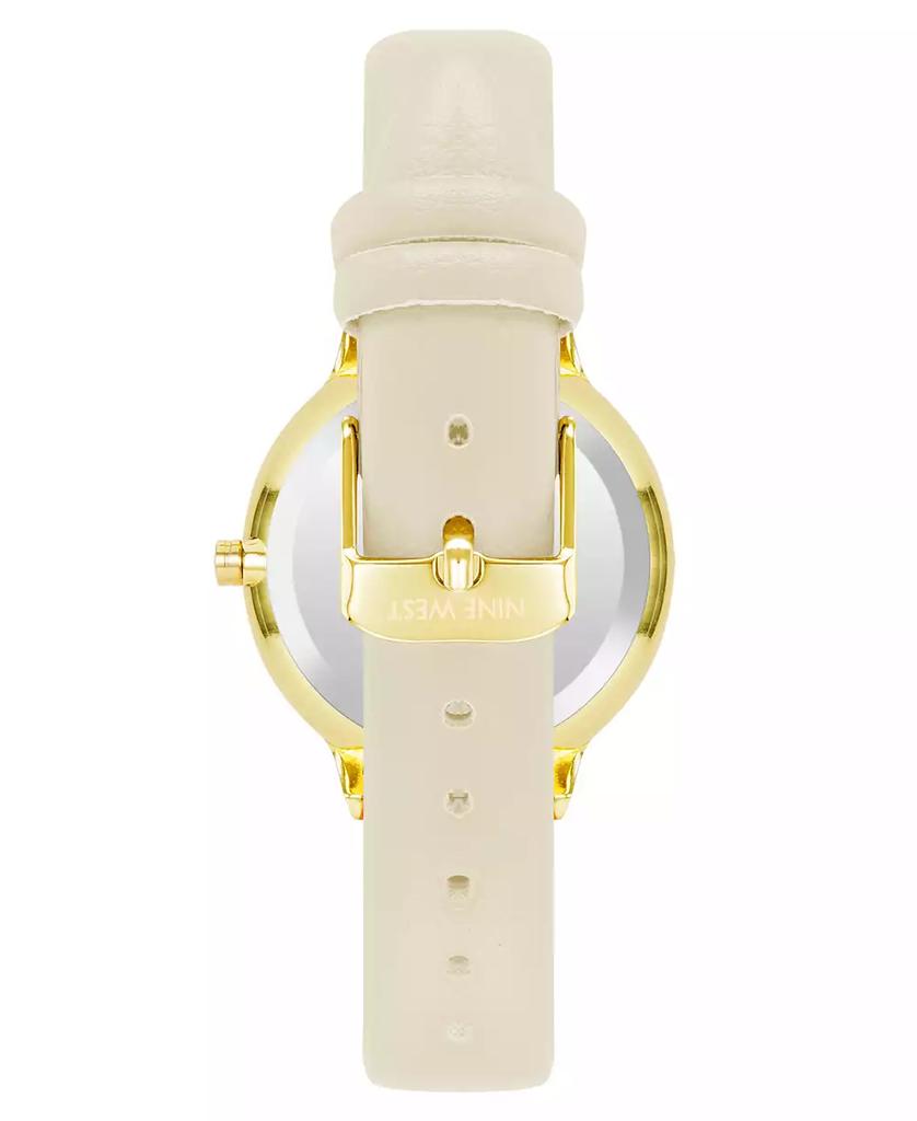 Nine West Women's Quartz Cream Faux Leather Band Watch, 34.5mm